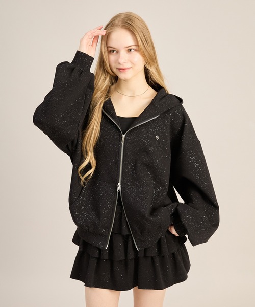 ラメポンチパーカー（パーカー）｜apres jour mignon（アプレジュール