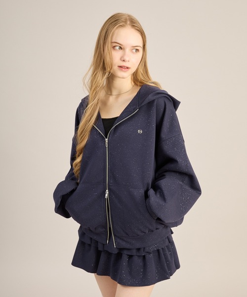 ラメポンチパーカー（パーカー）｜apres jour mignon（アプレジュール