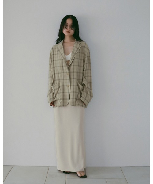 anuke（アンヌーク）の「Check Over Jacket（テーラードジャケット・レディース・ブルー/クリーム・36inch/38inch）」の4枚目の写真