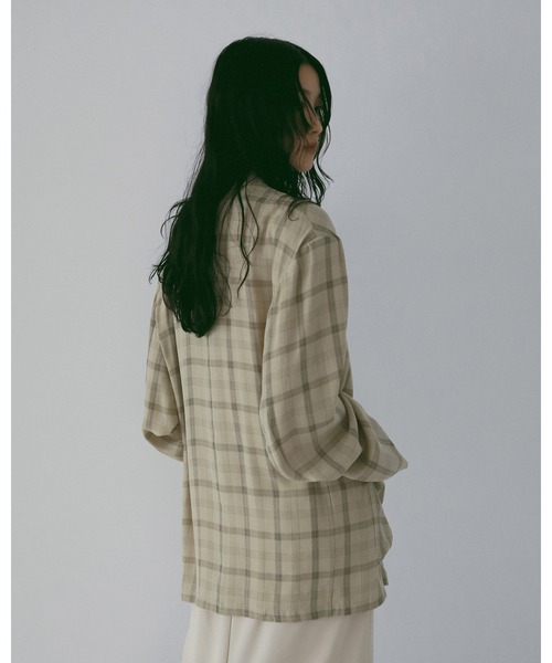 anuke（アンヌーク）の「Check Over Jacket（テーラードジャケット・レディース・ブルー/クリーム・36inch/38inch）」の5枚目の写真