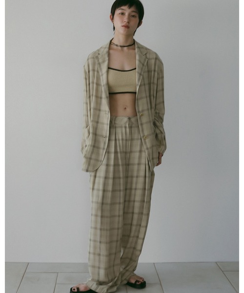 anuke（アンヌーク）の「Check Over Jacket（テーラードジャケット・レディース・ブルー/クリーム・36inch/38inch）」の6枚目の写真