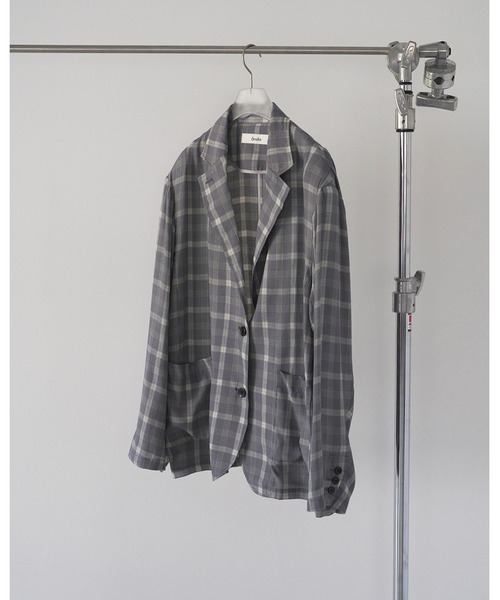 anuke（アンヌーク）の「Check Over Jacket（テーラードジャケット・レディース・ブルー/クリーム・36inch/38inch）」の14枚目の写真