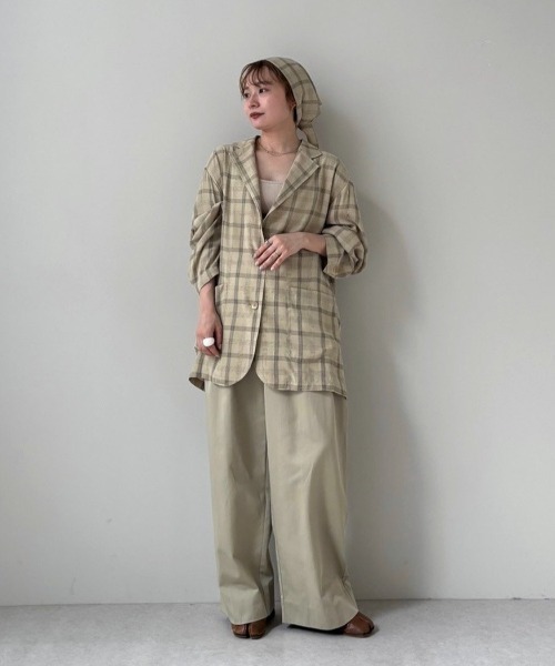 anuke（アンヌーク）の「Check Over Jacket（テーラードジャケット・レディース・ブルー/クリーム・36inch/38inch）」の17枚目の写真