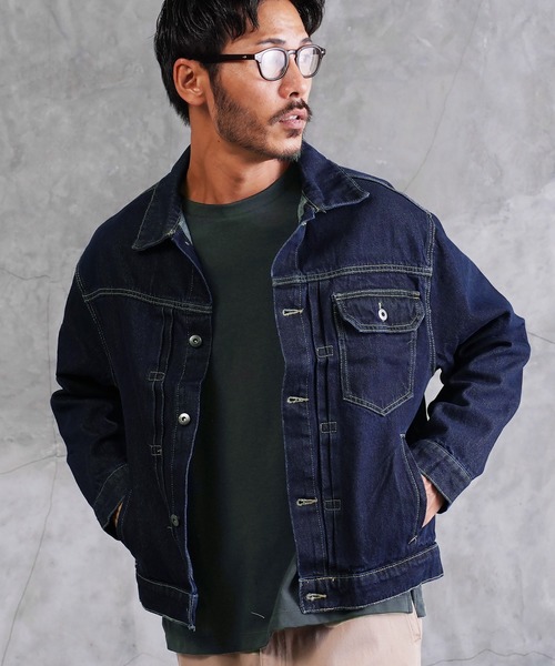 jiggys shop（ジギーズショップ）の「オーバーサイズ ウォッシュ加工 デニムジャケット（デニムジャケット・メンズ・ネイビー/インディゴブルー/ブルー・X-LARGE/MEDIUM/LARGE）」の2枚目の写真