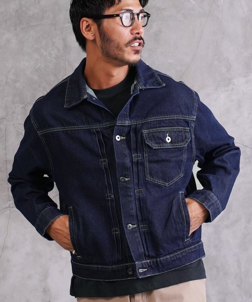 jiggys shop（ジギーズショップ）の「オーバーサイズ ウォッシュ加工 デニムジャケット（デニムジャケット・メンズ・ネイビー/インディゴブルー/ブルー・X-LARGE/MEDIUM/LARGE）」の17枚目の写真