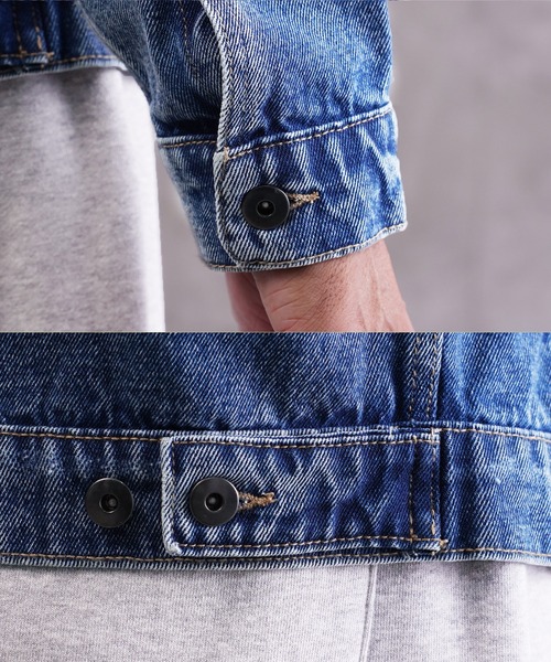 jiggys shop（ジギーズショップ）の「オーバーサイズ ウォッシュ加工 デニムジャケット（デニムジャケット・メンズ・ネイビー/インディゴブルー/ブルー・X-LARGE/MEDIUM/LARGE）」の9枚目の写真