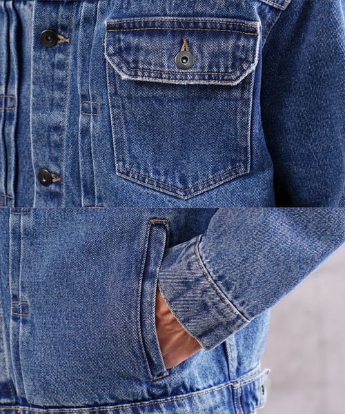 jiggys shop（ジギーズショップ）の「オーバーサイズ ウォッシュ加工 デニムジャケット（デニムジャケット・メンズ・ネイビー/インディゴブルー/ブルー・X-LARGE/MEDIUM/LARGE）」の8枚目の写真