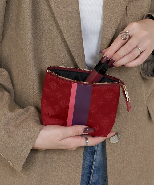 russet（ラシット）の「ラインプリントポーチ S（その他小物・レディース・キナリ/レッド/サックスブルー/ブラウン系その他/ブルー/アイボリー/ピンク/ネイビー・FREE）」の8枚目の写真