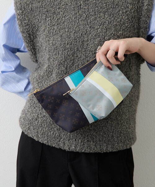 russet（ラシット）の「ラインプリントポーチ S（その他小物・レディース・キナリ/レッド/サックスブルー/ブラウン系その他/ブルー/アイボリー/ピンク/ネイビー・FREE）」の19枚目の写真