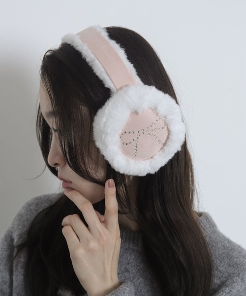 WEGO(ウィゴー)の「WEGO/リボンラインストーンファーイヤーマフ(イヤーマフ・レディース・その他1/サックスブルー/ライトベージュ/ライトピンク・FREE)」の9枚目の写真