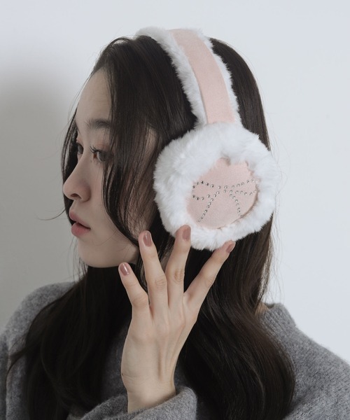 WEGO(ウィゴー)の「WEGO/リボンラインストーンファーイヤーマフ(イヤーマフ・レディース・その他1/サックスブルー/ライトベージュ/ライトピンク・FREE)」の10枚目の写真