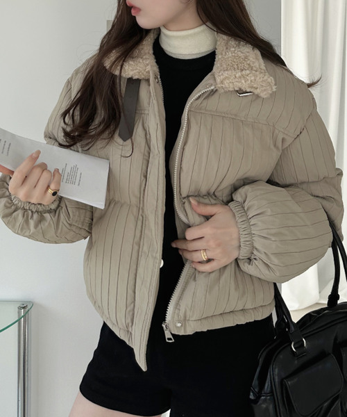 Ada.（エイダ）の「フェイク ボア ミックス ショート ダウン（その他アウター・レディース・グレー/アイボリー/カーキ/ブラック/ブラウン・FREE）」の12枚目の写真