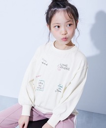 devirock（デビロック）の「綿100% デビラボ ガールズ BIGシルエットプリント袖リブ 長袖Tシャツ（Tシャツ/カットソー）」