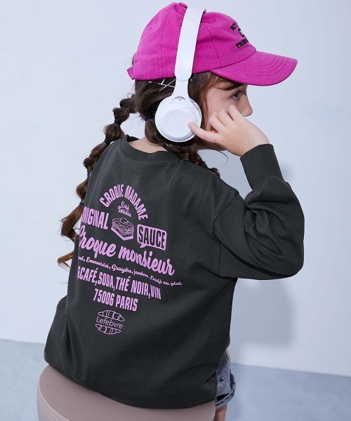 devirock（デビロック）の「綿100％ デビラボ ガールズ BIGシルエットプリント袖リブ 長袖Tシャツ（Tシャツ/カットソー・キッズ・ブルー系その他2/ピンク系その他/ブラック系その他2/グレー系その他/ホワイト系その他2/ブラック系その他3/ブラック系その他/パープル系その他/ホワイト系その他/グリーン系その他2/グレー系その他2/ピンク系その他3/グリーン系その他/ピンク系その他2/ブルー系その他・100cm/90cm/160cm/150cm/140cm/130cm/120cm/110cm）」の5枚目の写真