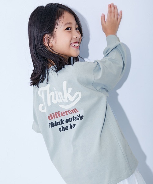 devirock（デビロック）の「綿100％ デビラボ ガールズ BIGシルエットプリント袖リブ 長袖Tシャツ（Tシャツ/カットソー・キッズ・ブルー系その他2/ピンク系その他/ブラック系その他2/グレー系その他/ホワイト系その他2/ブラック系その他3/ブラック系その他/パープル系その他/ホワイト系その他/グリーン系その他2/グレー系その他2/ピンク系その他3/グリーン系その他/ピンク系その他2/ブルー系その他・100cm/90cm/160cm/150cm/140cm/130cm/120cm/110cm）」の9枚目の写真