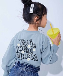 devirock（デビロック）の「綿100% デビラボ ガールズ BIGシルエットプリント袖リブ 長袖Tシャツ（Tシャツ/カットソー）」