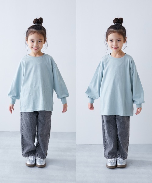 devirock（デビロック）の「綿100％ デビラボ ガールズ BIGシルエットプリント袖リブ 長袖Tシャツ（Tシャツ/カットソー・キッズ・ブルー系その他2/ピンク系その他/ブラック系その他2/グレー系その他/ホワイト系その他2/ブラック系その他3/ブラック系その他/パープル系その他/ホワイト系その他/グリーン系その他2/グレー系その他2/ピンク系その他3/グリーン系その他/ピンク系その他2/ブルー系その他・100cm/90cm/160cm/150cm/140cm/130cm/120cm/110cm）」の18枚目の写真