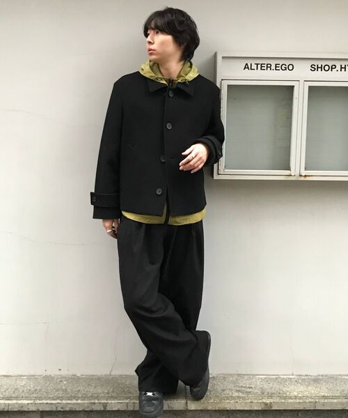 MUSINSA STANDARD（ムシンサスタンダード）の「ウールブレンドオーバーサイズショートバルマカンコート[ブラック]（チェスターコート・メンズ・その他・MEDIUM/LARGE/X-LARGE/XX-LARGE）」の12枚目の写真
