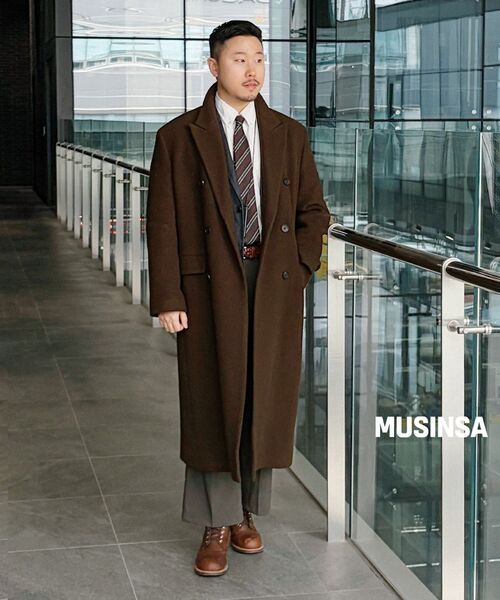 MUSINSA STANDARD（ムシンサスタンダード）の「ライトプレインワンタックワイドヒドゥンバンディングスラックス[ダスティカーキ]（スラックス・メンズ・その他・40/38/42/36/34/32/30/31/33/26/27/28/29）」の6枚目の写真