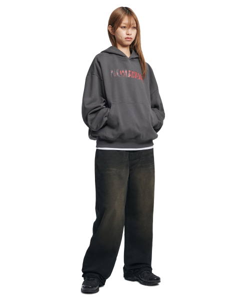 NOMANUAL（NOMANUAL）の「STAMPED LOGO HOODIE - CHARCOAL（パーカー・レディース・その他・SMALL/MEDIUM/LARGE/X-LARGE）」の5枚目の写真