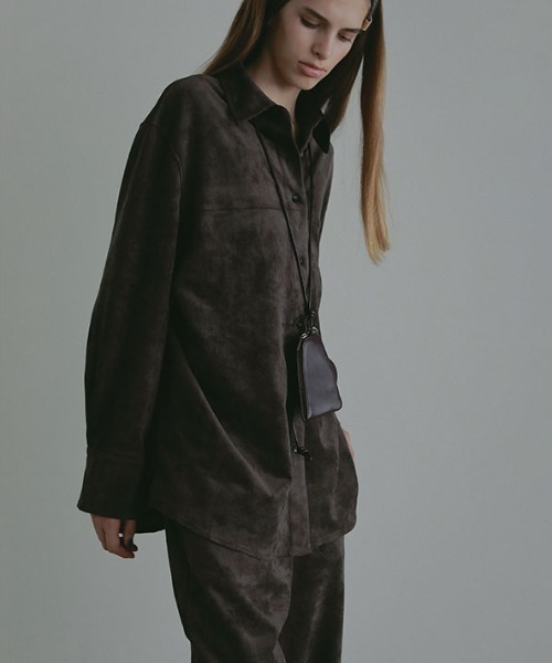 フェイクスウェードオーバーサイズシャツ（シャツ/ブラウス）｜ETRE