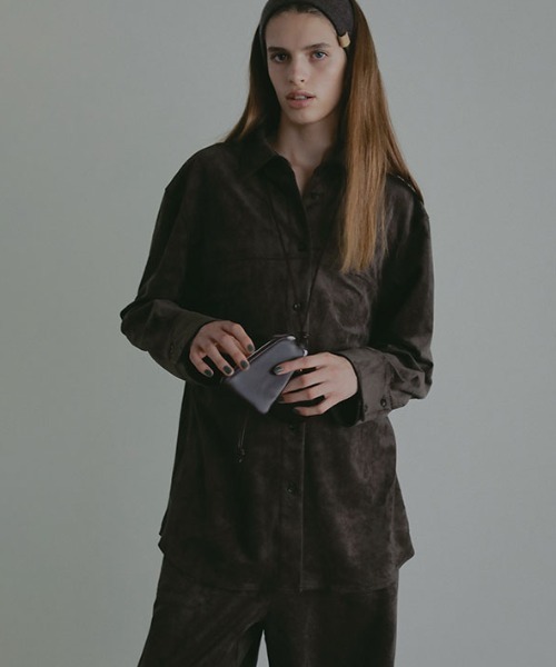 フェイクスウェードオーバーサイズシャツ（シャツ/ブラウス）｜ETRE
