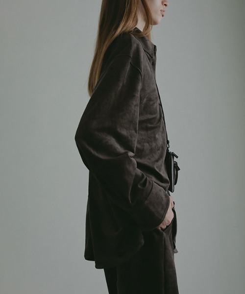 セール】フェイクスウェードオーバーサイズシャツ（シャツ/ブラウス