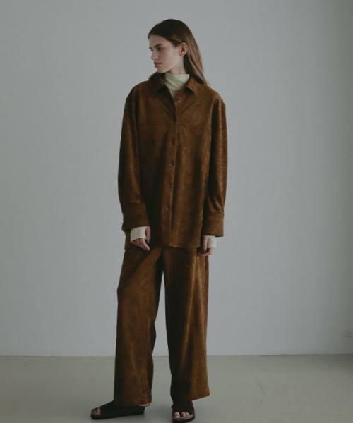 フェイクスウェードオーバーサイズシャツ（シャツ/ブラウス）｜ETRE