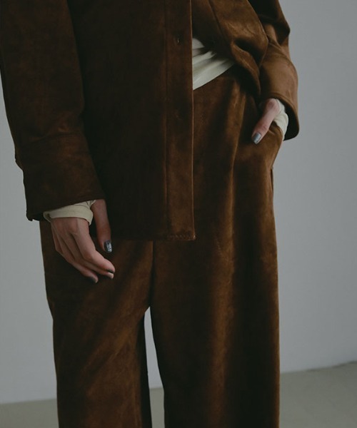 フェイクスウェードオーバーサイズシャツ（シャツ/ブラウス）｜ETRE