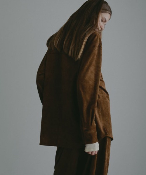 フェイクスウェードオーバーサイズシャツ（シャツ/ブラウス）｜ETRE