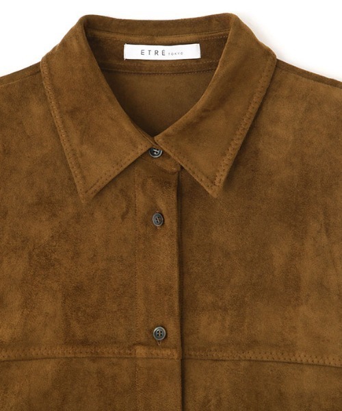 フェイクスウェードオーバーサイズシャツ（シャツ/ブラウス）｜ETRE