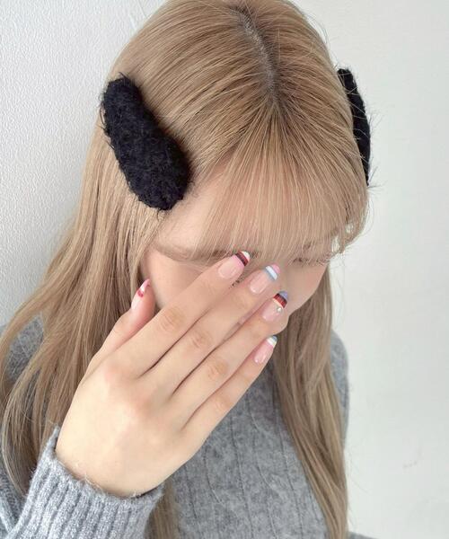 WEGO（ウィゴー）の「WEGO/【2点セット】ツイードニットパッチンピン（ヘアピン・レディース・サックスブルー/ライトピンク/ブラック/オフホワイト・FREE）」の3枚目の写真