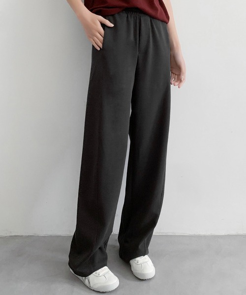 LOWO(ロワ)の「スウェット カーブパンツ 冬 レディース 秋冬 ウエストゴム(スウェットパンツ・レディース・チャコールグレー/グレー/ブラック・L/M)」の9枚目の写真