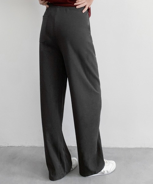 LOWO(ロワ)の「スウェット カーブパンツ 冬 レディース 秋冬 ウエストゴム(スウェットパンツ・レディース・チャコールグレー/グレー/ブラック・L/M)」の11枚目の写真