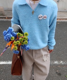 UNDERSTATEMENTs | 【ユニセックス】缶バッチ付きスキッパーニットポロ(ニット/セーター)