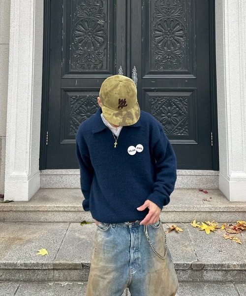 UNDERSTATEMENTs(アンダーステイトメント)の「【ユニセックス】缶バッチ付きスキッパーニットポロ(ニット/セーター・メンズ・グレー/ライトブルー/ネイビー・MEDIUM/LARGE)」の11枚目の写真