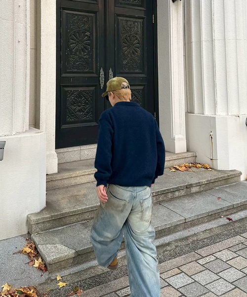 UNDERSTATEMENTs(アンダーステイトメント)の「【ユニセックス】缶バッチ付きスキッパーニットポロ(ニット/セーター・メンズ・グレー/ライトブルー/ネイビー・MEDIUM/LARGE)」の17枚目の写真