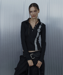 WAFFEN LINE COLLAR TEE / BLACK