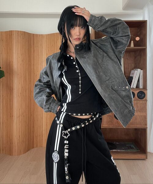 SETUP-EXE(セットアップイーエックスイー)の「WAFFEN LINE COLLAR TEE / BLACK(ポロシャツ・レディース・その他・OS)」の8枚目の写真