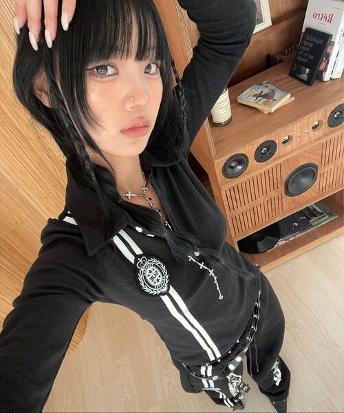 SETUP-EXE(セットアップイーエックスイー)の「WAFFEN LINE COLLAR TEE / BLACK(ポロシャツ・レディース・その他・OS)」の9枚目の写真