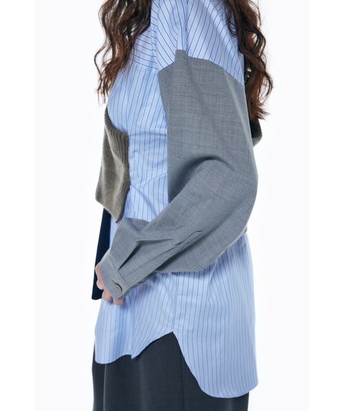 ENFOLD(エンフォルド)の「Knit コンビプルオーバー(ニット/セーター・レディース・ベージュ系その他/ダークネイビー・38)」の5枚目の写真