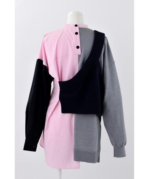 ENFOLD(エンフォルド)の「Knit コンビプルオーバー(ニット/セーター・レディース・ベージュ系その他/ダークネイビー・38)」の11枚目の写真