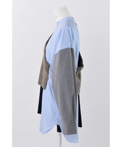 ENFOLD(エンフォルド)の「Knit コンビプルオーバー(ニット/セーター・レディース・ベージュ系その他/ダークネイビー・38)」の7枚目の写真