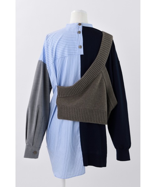 ENFOLD(エンフォルド)の「Knit コンビプルオーバー(ニット/セーター・レディース・ベージュ系その他/ダークネイビー・38)」の8枚目の写真