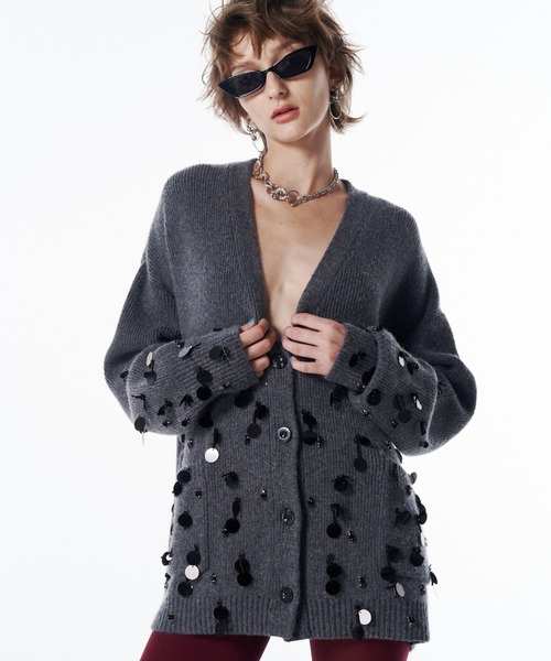 JOSE MOON（ジョゼムーン）の「BIJOU OVER KNIT CARDIGAN/ビジュー