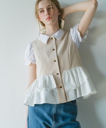 idem（イデム）の「peplum lady vest / ノースリーブペプラムベスト（ベスト）」