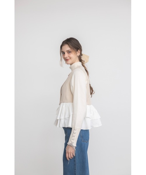 idem（イデム）の「peplum lady vest / ノースリーブペプラムベスト（ベスト・レディース・ベージュ/ブラック・FREE）」の22枚目の写真