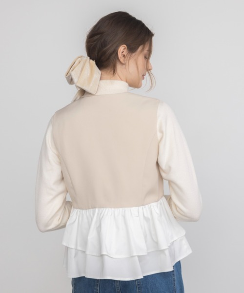 idem（イデム）の「peplum lady vest / ノースリーブペプラムベスト（ベスト・レディース・ベージュ/ブラック・FREE）」の12枚目の写真