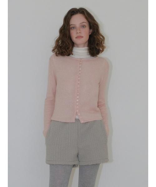 ETMON(エトモン)の「Boucle Round Cardigan, Light Pink(カーディガン/ボレロ・レディース・その他・F)」の1枚目の写真