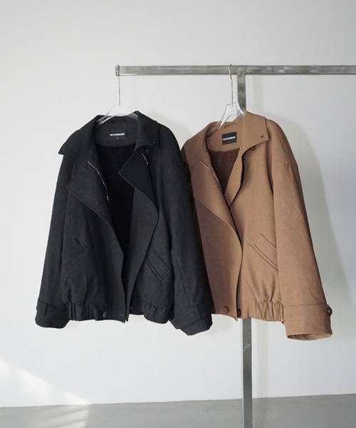 ドライタッチショルダージャケット CHENTAITAI】 2wayハイネックライダースジャケット CTW25a023